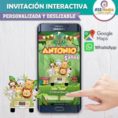 Cumpleaños Safari – Invitación Interactiva de Cumpleaños para WhatsApp