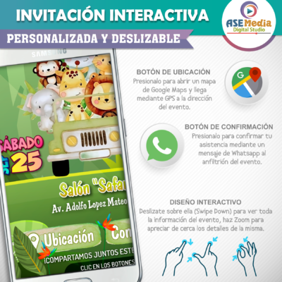 Cumpleaños Safari – Invitación Interactiva de Cumpleaños para WhatsApp