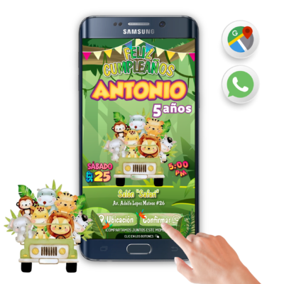 Cumpleaños Safari – Invitación Interactiva de Cumpleaños para WhatsApp