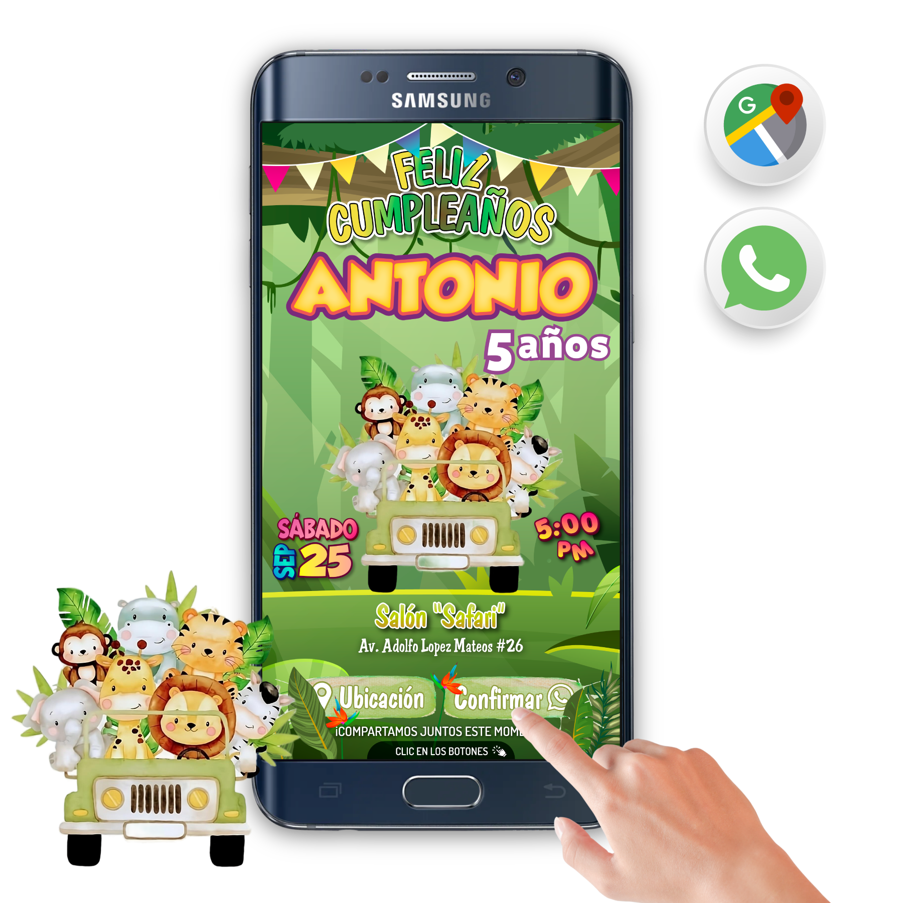 Cumpleaños Safari – Invitación Interactiva de Cumpleaños para WhatsApp