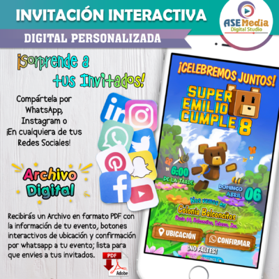 Blippi – Invitación Interactiva de Cumpleaños para WhatsApp