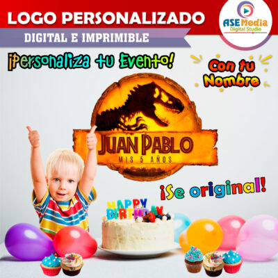 Jurassic World Dominion Velociraptor Logo Personalizado con Nombre