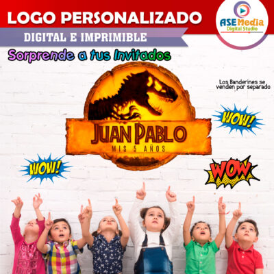 Jurassic World Dominion Velociraptor Logo Personalizado con Nombre