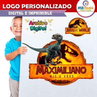 Jurassic World Dominion Pterodáctilo Logo Personalizado con Nombre