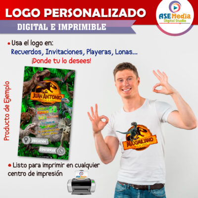 Jurassic World Dominion Pterodáctilo Logo Personalizado con Nombre