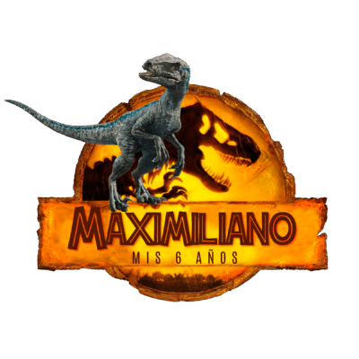 Jurassic World Dominion Velociraptor Logo Personalizado con Nombre