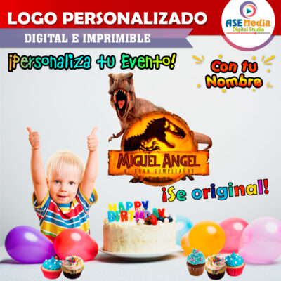 Jurassic World Dominion Tiranosaurio Logo Personalizado con Nombre