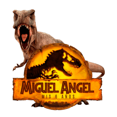 Jurassic World Dominion Tiranosaurio Logo Personalizado con Nombre