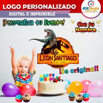Jurassic World Dominion Tiranosaurio Rex Logo Personalizado con Nombre