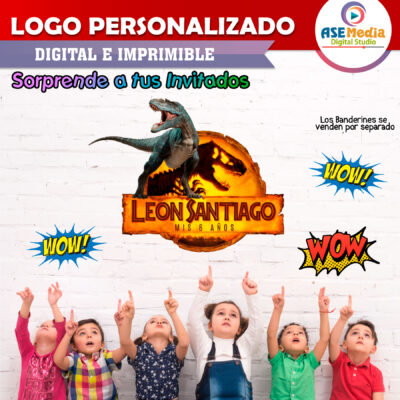 Jurassic World Dominion Tiranosaurio Rex Logo Personalizado con Nombre
