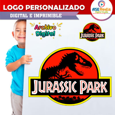 Jurassic Park Tiranosaurio Rex Logo Personalizado con Nombre
