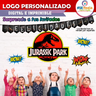 Jurassic Park Tiranosaurio Rex Logo Personalizado con Nombre