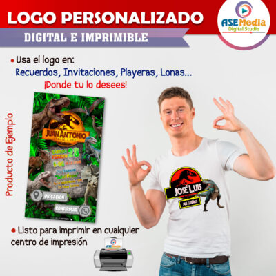 Jurassic Park Pterodáctilo Logo Personalizado con Nombre