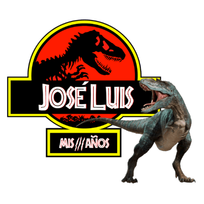 Jurassic Park Tiranosaurio Rex Logo Personalizado con Nombre