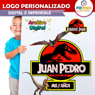 Jurassic Park Pterodáctilo Logo Personalizado con Nombre