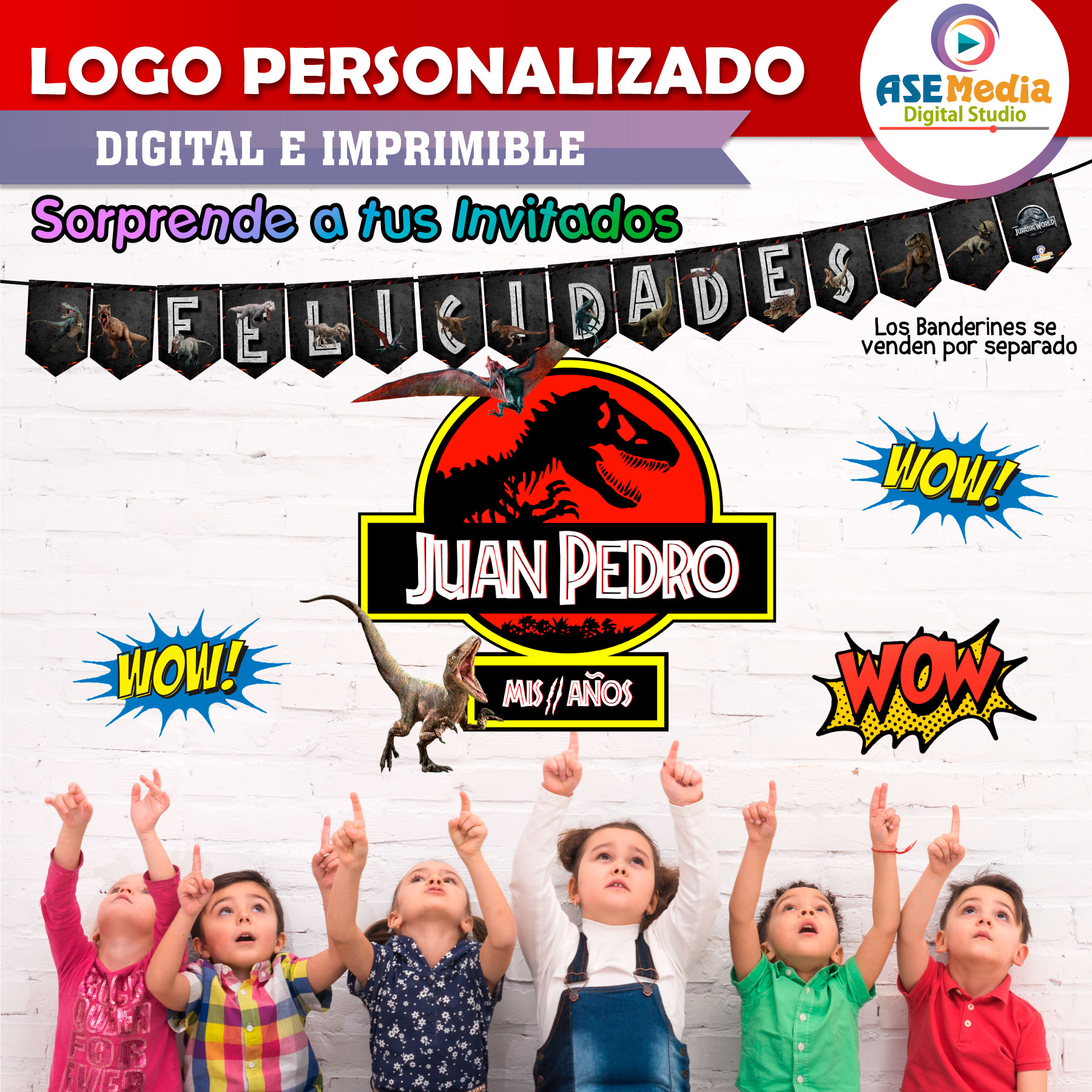 Jurassic Park Pterodáctilo Logo Personalizado con Nombre