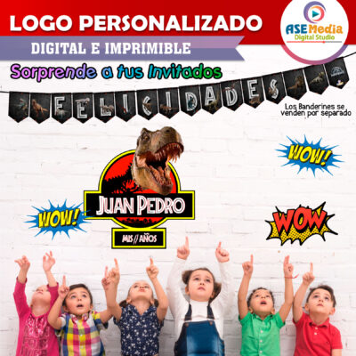 Jurassic Park Tiranosaurio Mordida Logo Personalizado con Nombre