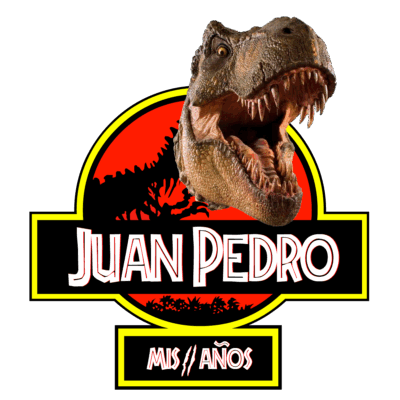 Jurassic Park Tiranosaurio Mordida Logo Personalizado con Nombre