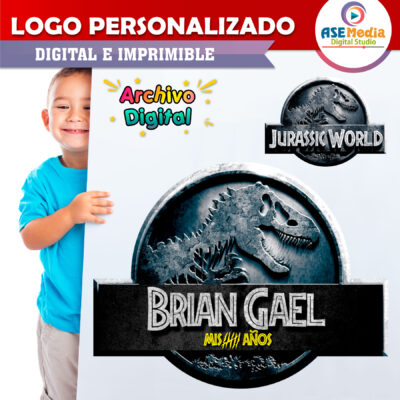 Jurassic World Logo Personalizado con Nombre