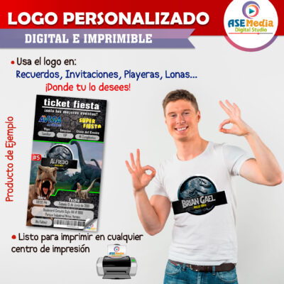 Jurassic World Logo Personalizado con Nombre