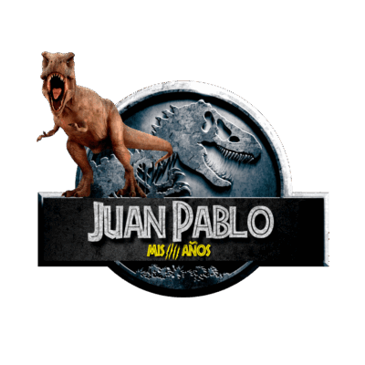 Jurassic World Tiranosaurio Rex Logo Personalizado con Nombre