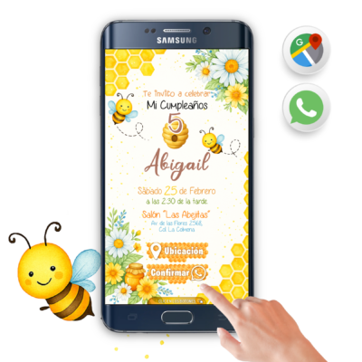 Abejitas- Invitación Interactiva de Cumpleaños para WhatsApp
