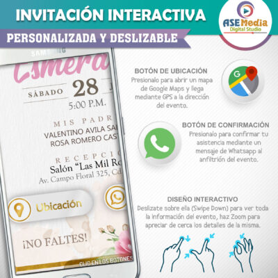 Baby Shower Rosa Floral – Invitación Interactiva para WhatsApp