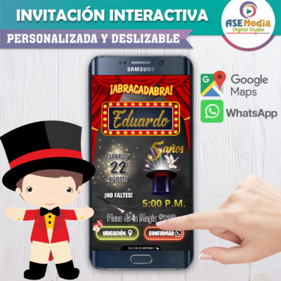 Mi Fiesta Mágica- Invitación Interactiva de Cumpleaños para WhatsApp