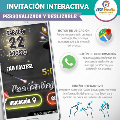 Mi Fiesta Mágica- Invitación Interactiva de Cumpleaños para WhatsApp