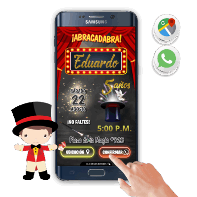 Mi Fiesta Mágica- Invitación Interactiva de Cumpleaños para WhatsApp