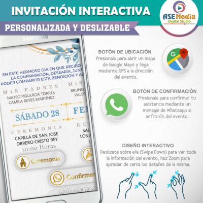 Mi Confirmación Azul – Invitación Interactiva para WhatsApp