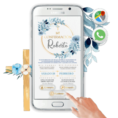 Mi Confirmación Azul – Invitación Interactiva para WhatsApp