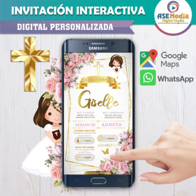 Mi Confirmación Floral para Niña – Invitación Interactiva para WhatsApp