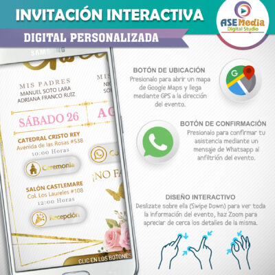 Mi Confirmación Floral para Niña – Invitación Interactiva para WhatsApp