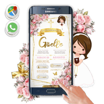Mi Confirmación Floral para Niña – Invitación Interactiva para WhatsApp