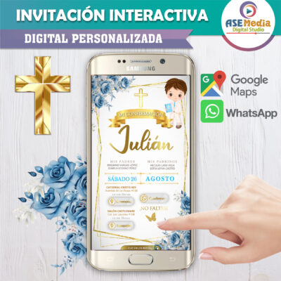 Mi Confirmación Floral para Niño – Invitación Interactiva para WhatsApp