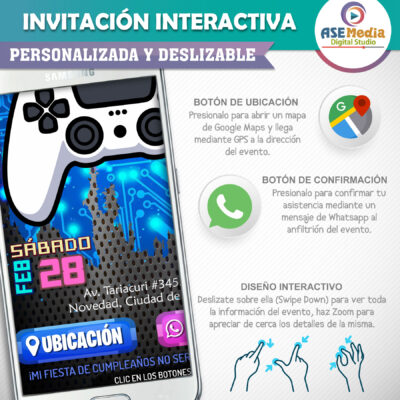 Fiesta Mexicana – Invitación Interactiva de Cumpleaños para WhatsApp