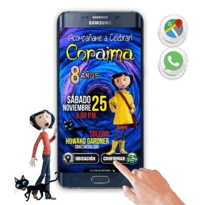 Coraline – Invitación Interactiva de Cumpleaños para WhatsApp