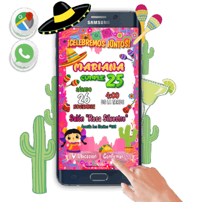 Fiesta Mexicana – Invitación Interactiva de Cumpleaños para WhatsApp