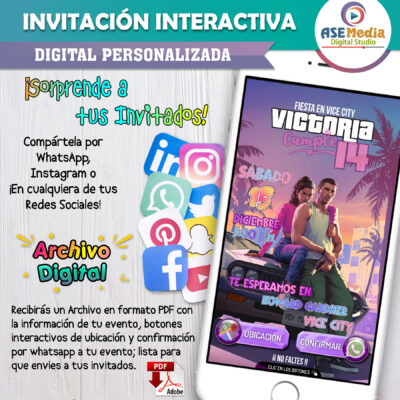 Joystick, Play Station – Invitación Interactiva de Cumpleaños para WhatsApp