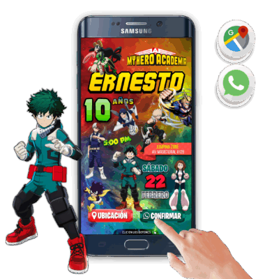 My Hero Academia – Invitación Interactiva de Cumpleaños para WhatsApp
