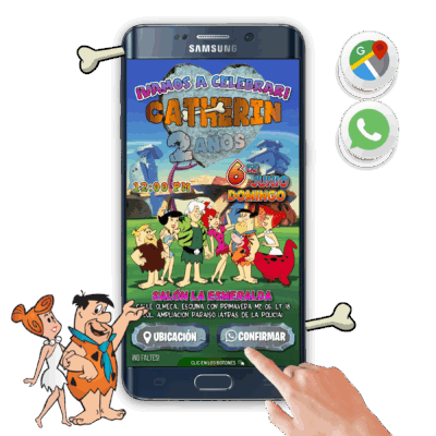 Los Picapiedra – Invitación Interactiva de Cumpleaños para WhatsApp