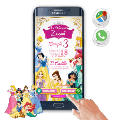Cumpleaños con las Princesas Disney – Invitación Interactiva de Cumpleaños para WhatsApp