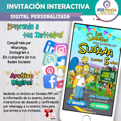 Los Simpsons – Invitación Interactiva de Cumpleaños para WhatsApp