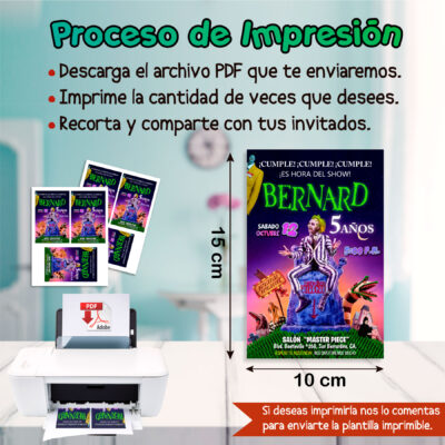 Beetlejuice – Invitación Digital de Cumpleaños