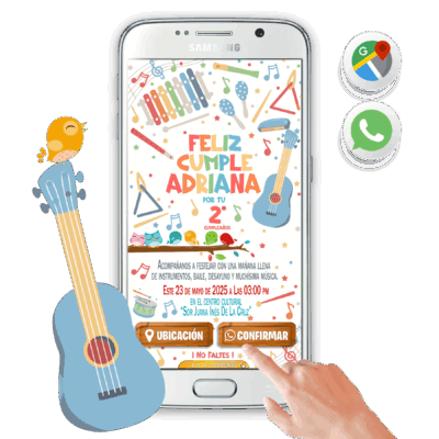 Fiesta Musical – Invitación Interactiva de Cumpleaños para WhatsApp