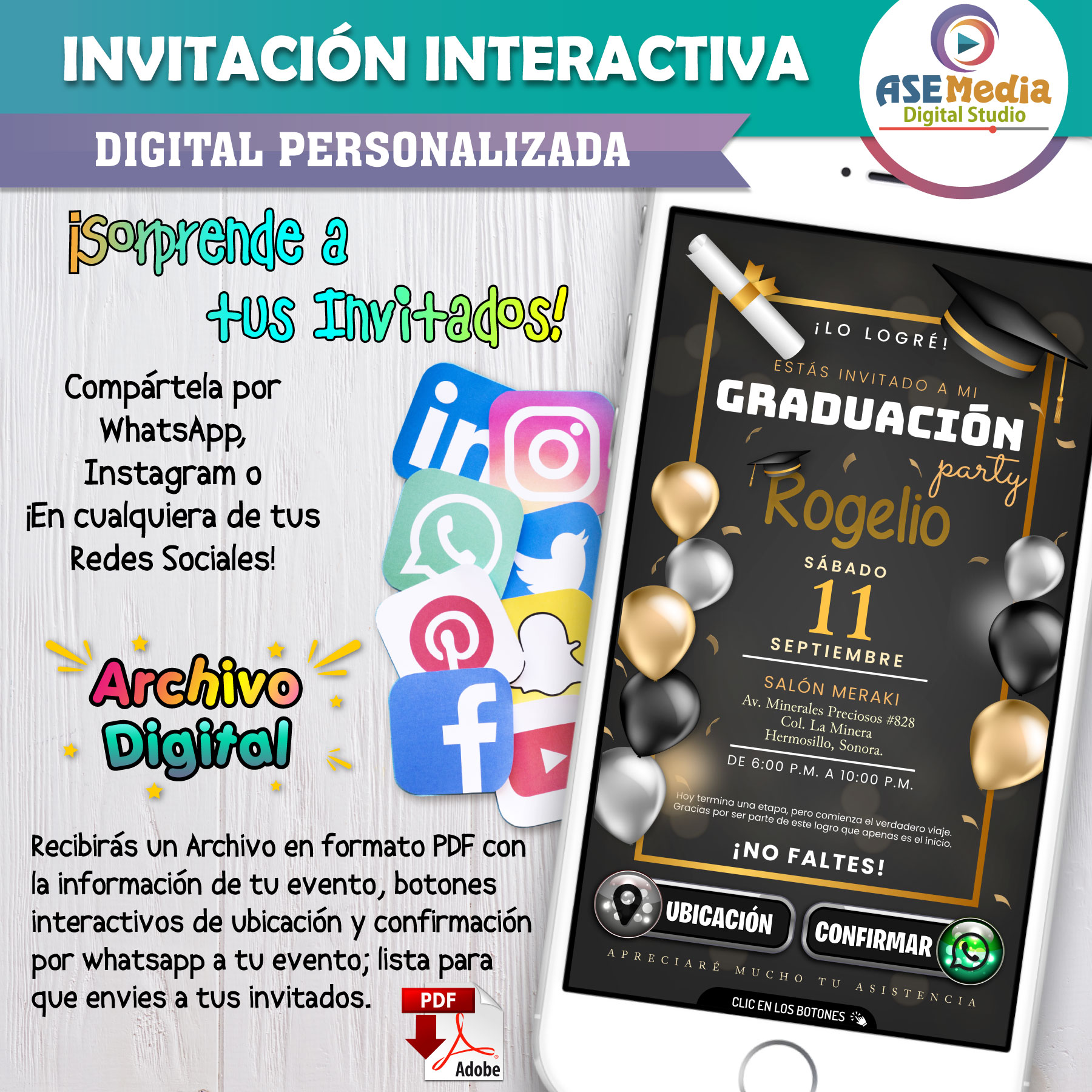 Mi Graduación – Invitación Interactiva para WhatsApp