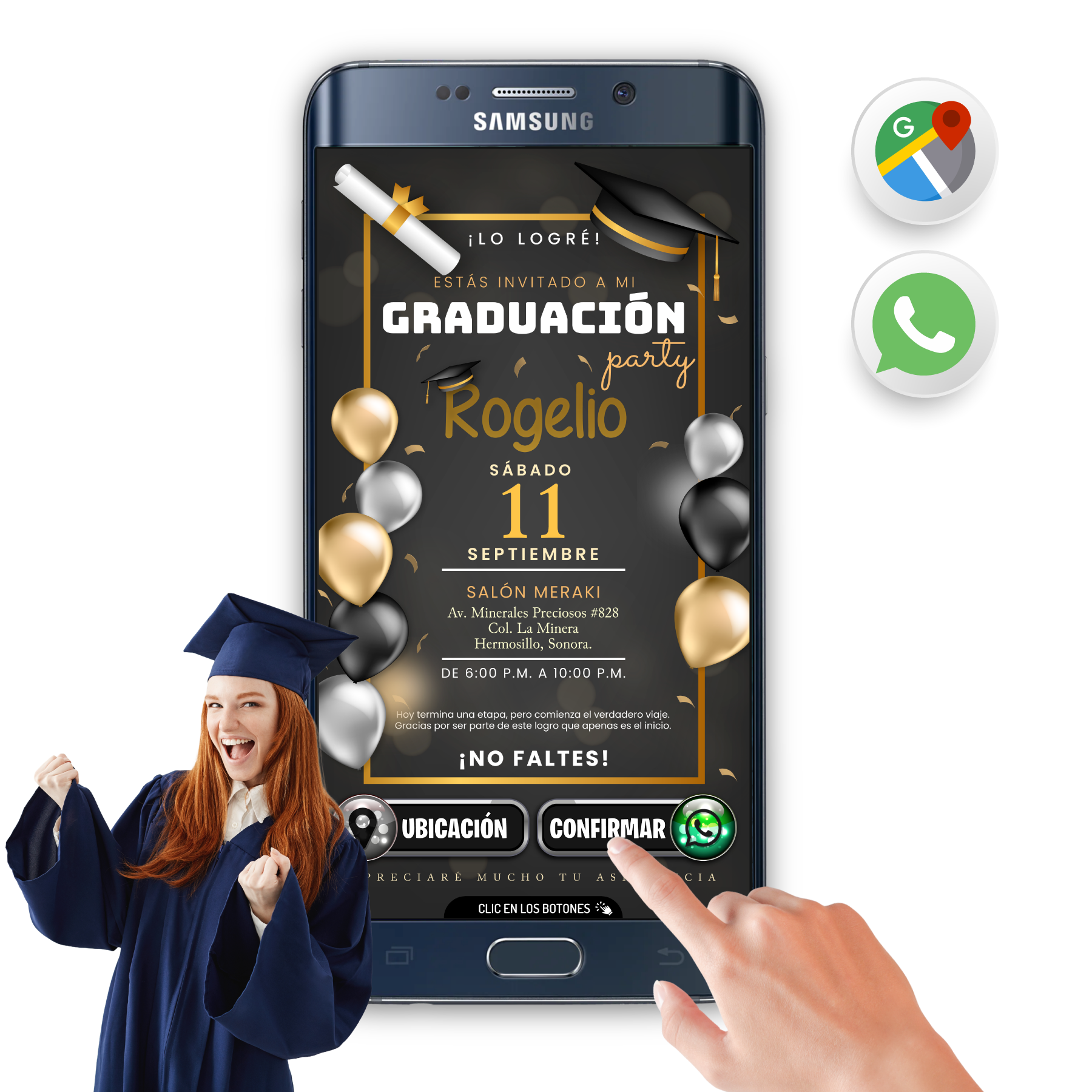 Mi Fiesta de Graduación – Invitación Interactiva para WhatsApp