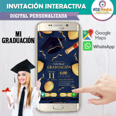 Mi Graduación de Kinder para Niño – Invitación Interactiva para WhatsApp