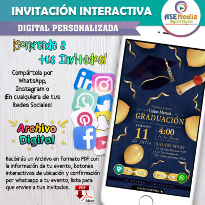 Mi Graduación de Kinder para Niño – Invitación Interactiva para WhatsApp